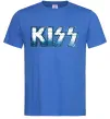 Мужская футболка Kiss metal Ярко-синий фото