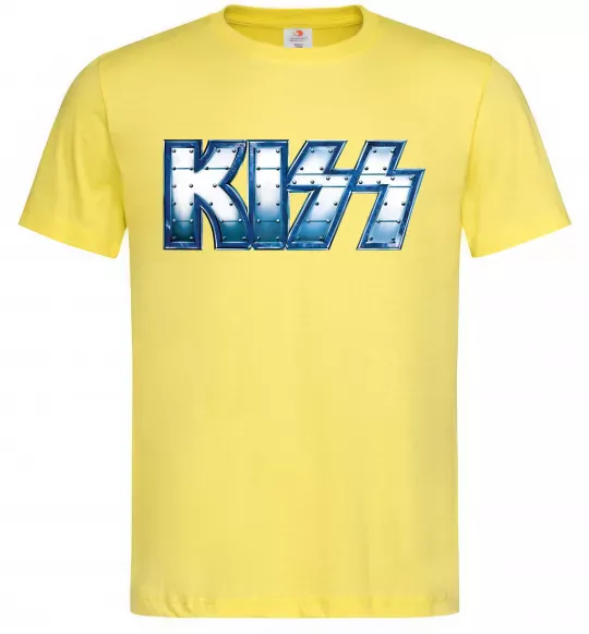 Мужская футболка Kiss metal Лимонный фото