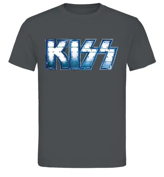 Мужская футболка Kiss metal Графит фото