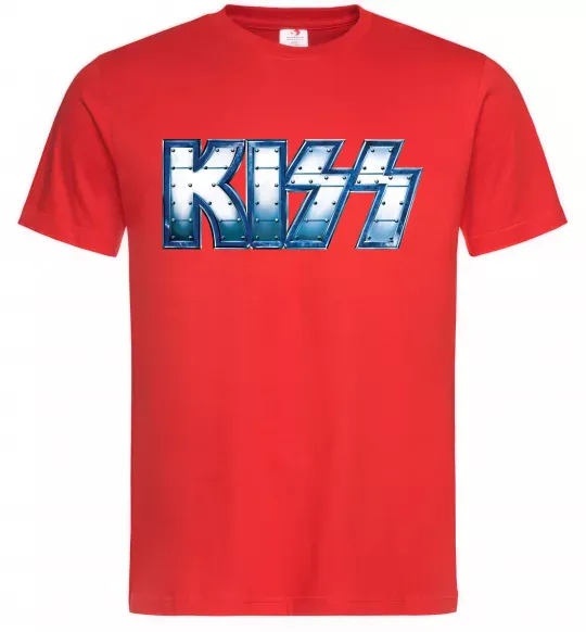 Мужская футболка Kiss metal Красный фото