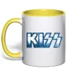 Чашка с цветной ручкой Kiss metal Солнечно желтый Чашка с цветной ручкой Kiss metal Солнечно желтый фото