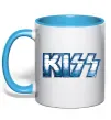 Чашка с цветной ручкой Kiss metal Голубой Чашка с цветной ручкой Kiss metal Голубой фото
