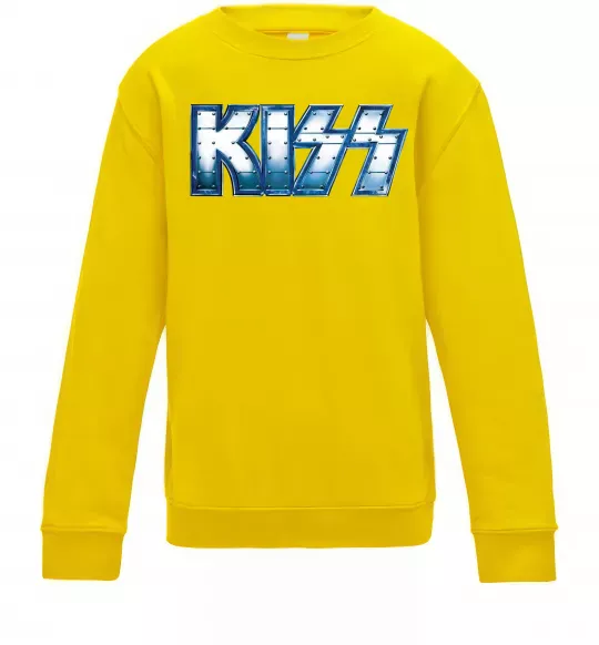Детский Свитшот Kiss metal Солнечно желтый фото