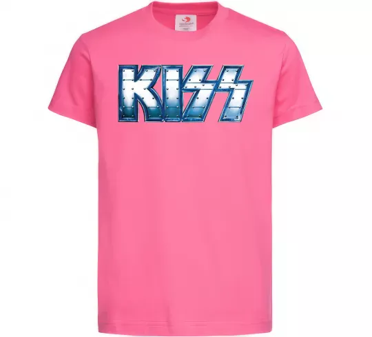 Дитяча футболка Kiss metal Яскраво-рожевий фото