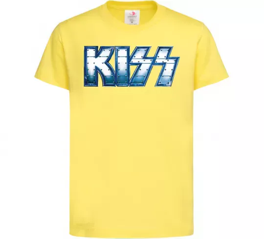 Дитяча футболка Kiss metal Лимонний фото