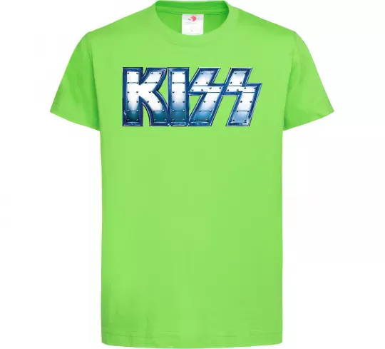 Дитяча футболка Kiss metal Лаймовий фото