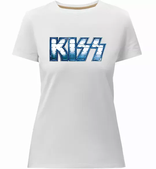 Жіноча преміум футболка Kiss metal Білий фото