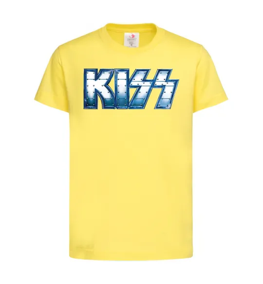 Детская футболка Kiss metal Лимонный фото
