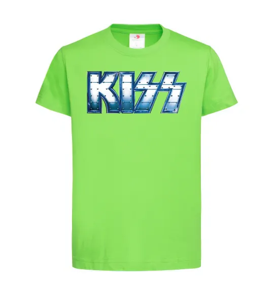 Детская футболка Kiss metal Лаймовый фото