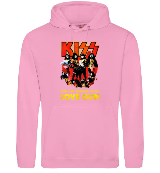 Чоловіча толстовка (худі) Kiss love gun Рожевий фото