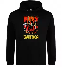 Чоловіча толстовка (худі) Kiss love gun Чорний фото