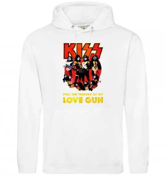 Жіноча толстовка (худі) Kiss love gun Білий фото