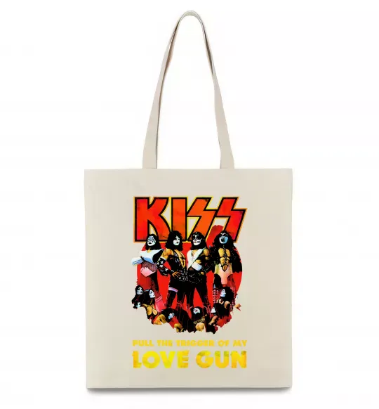 Еко-сумка Kiss love gun Бежевий фото