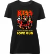 Жіноча преміум футболка Kiss love gun Чорний фото