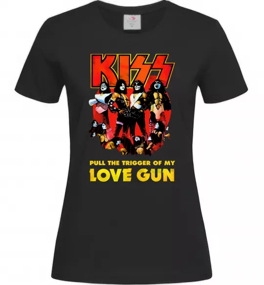 Женская футболка Kiss love gun Черный фото