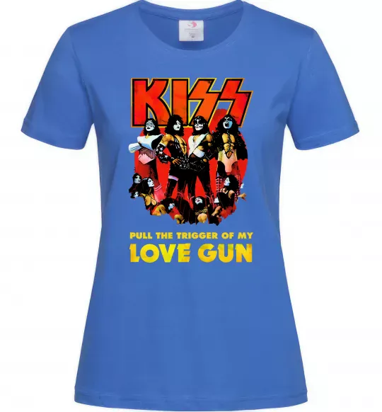Женская футболка Kiss love gun Ярко-синий фото
