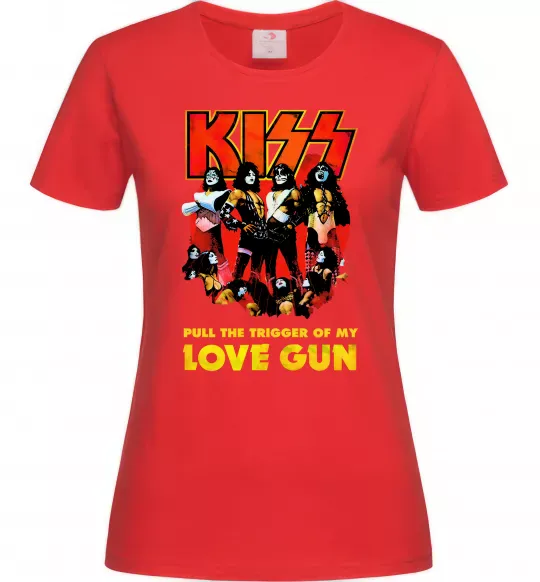 Женская футболка Kiss love gun Красный фото