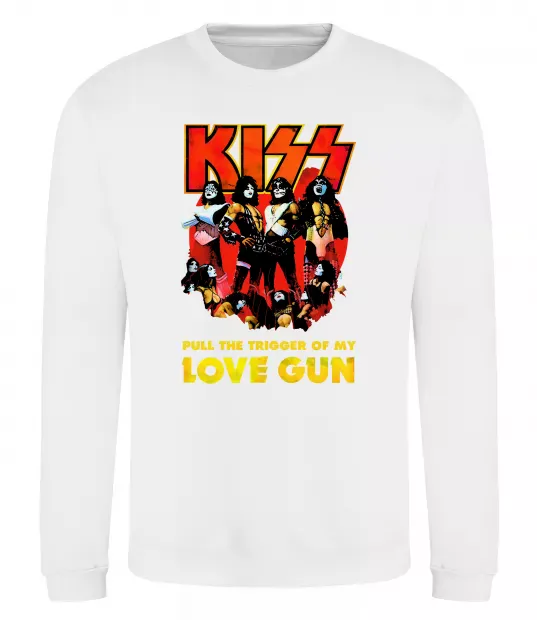 Світшот Kiss love gun Білий фото