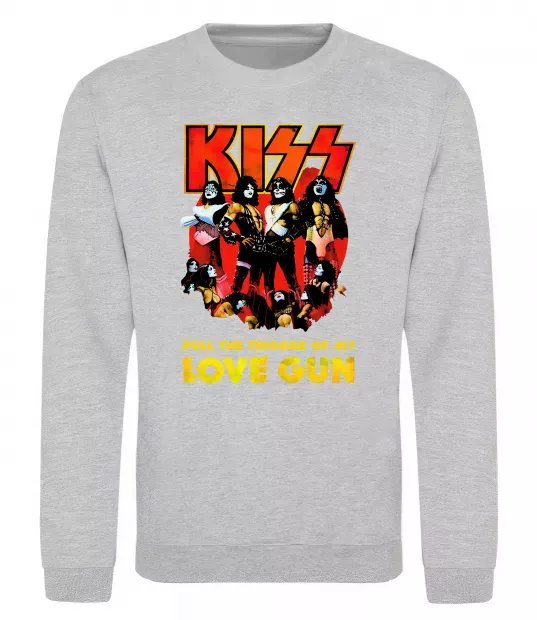 Світшот Kiss love gun Сірий меланж фото