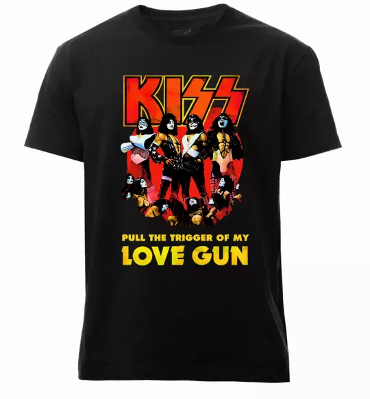 Мужская премиум футболка Kiss love gun Черный фото
