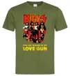 Мужская футболка Kiss love gun Оливковый фото