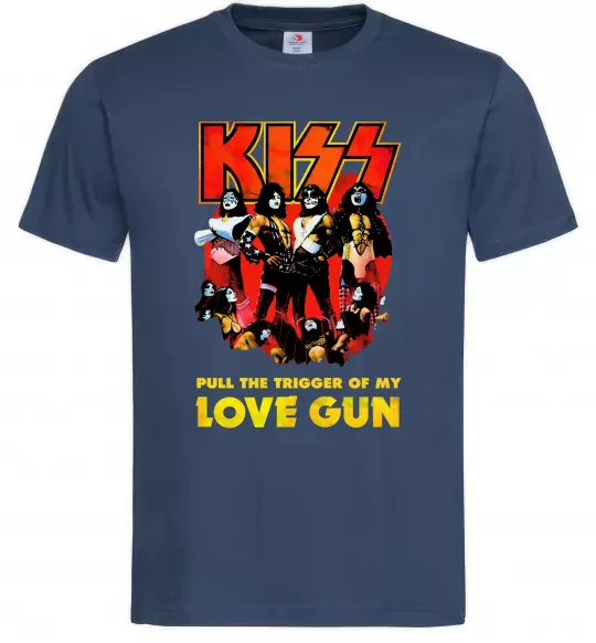 Мужская футболка Kiss love gun Темно-синий фото
