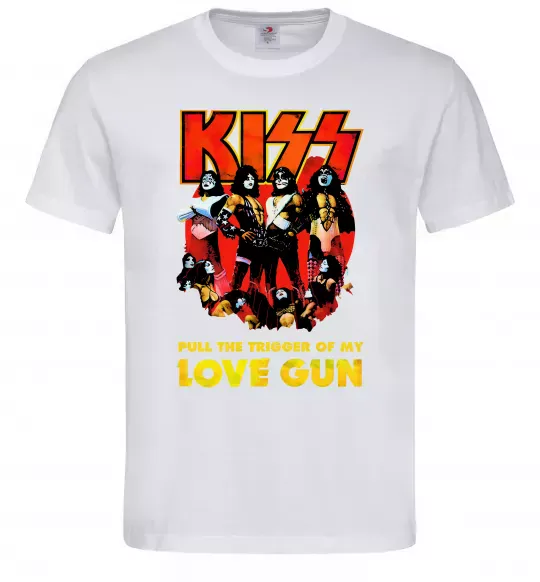 Мужская футболка Kiss love gun Белый фото