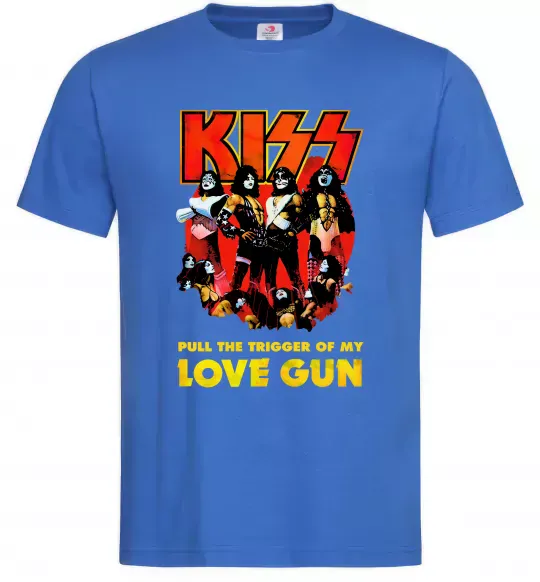 Мужская футболка Kiss love gun Ярко-синий фото