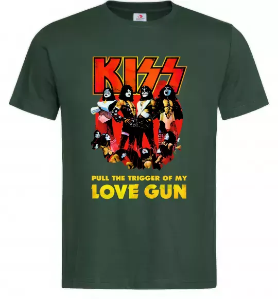 Мужская футболка Kiss love gun Темно-зеленый фото