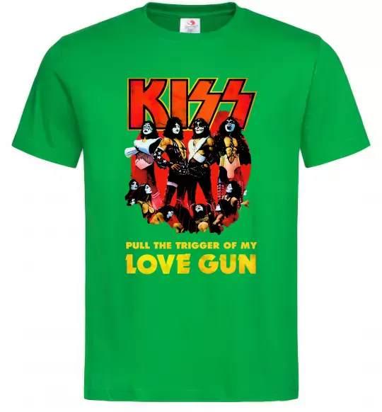 Мужская футболка Kiss love gun Зеленый фото