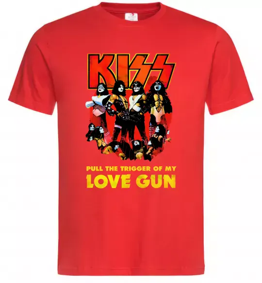 Мужская футболка Kiss love gun Красный фото