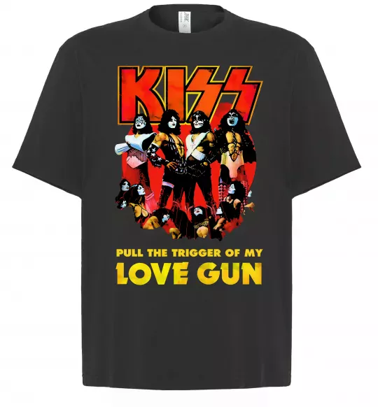 Футболка Оверсайз Kiss love gun Черный фото