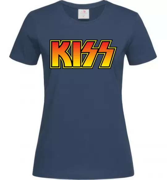 Жіноча футболка Logo Kiss Темно-синій фото