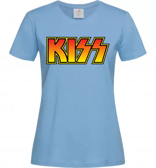 Жіноча футболка Logo Kiss Блакитний фото