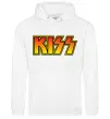 Чоловіча толстовка (худі) Logo Kiss Білий фото
