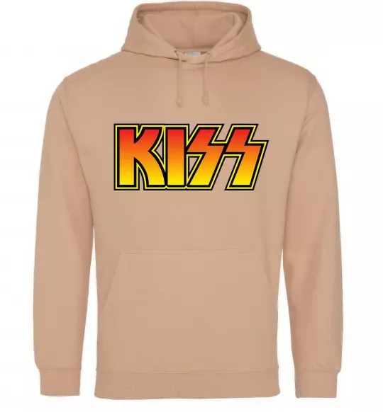 Чоловіча толстовка (худі) Logo Kiss Пісочний фото
