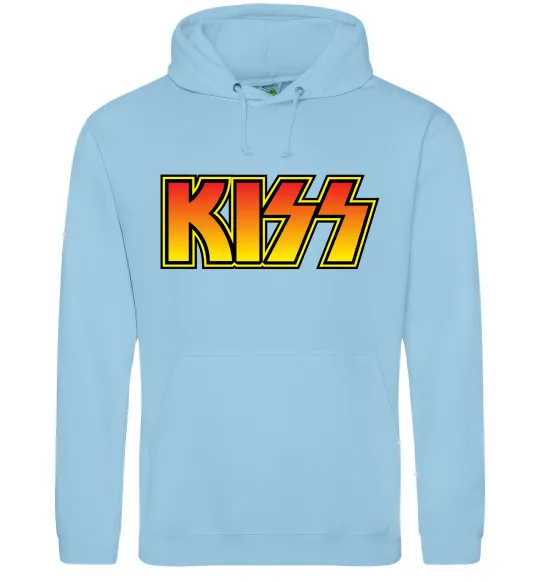 Мужская толстовка (худи) Logo Kiss Голубой фото