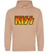 Женская толстовка (худи) Logo Kiss Песочный фото
