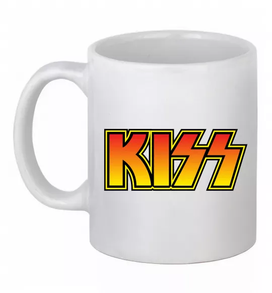 Чашка керамічна Logo Kiss Білий фото