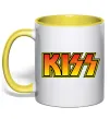 Чашка з кольоровою ручкою Logo Kiss Сонячно жовтий фото