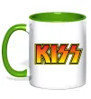 Чашка з кольоровою ручкою Logo Kiss Зелений фото
