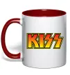 Чашка з кольоровою ручкою Logo Kiss Червоний фото