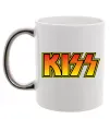 Чашка з кольоровою ручкою Logo Kiss Срібло фото