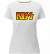 Жіноча преміум футболка Logo Kiss Білий фото