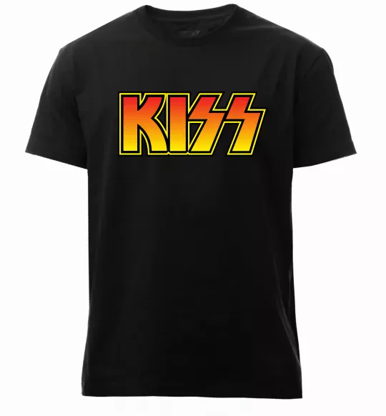 Мужская премиум футболка Logo Kiss Черный фото