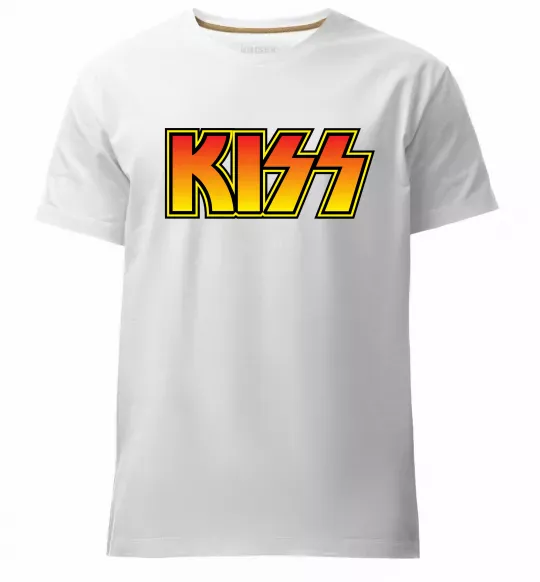 Мужская премиум футболка Logo Kiss Белый фото