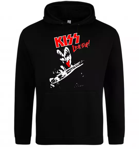 Чоловіча толстовка (худі) Kiss lick it up Чорний фото