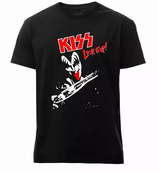 Чоловіча преміум футболка Kiss lick it up Чорний фото