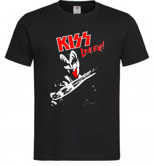 Чоловіча футболка Kiss lick it up Чорний фото