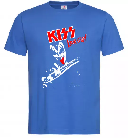 Чоловіча футболка Kiss lick it up Яскраво-синій фото
